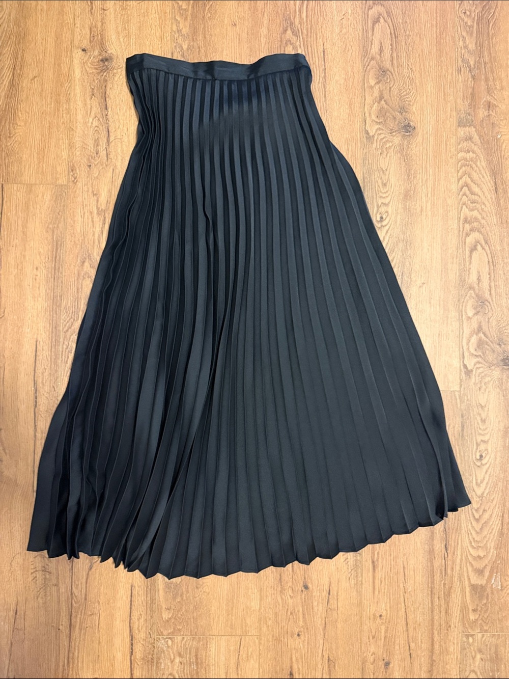 Zara Black Pleated Maxi Skirt Dress